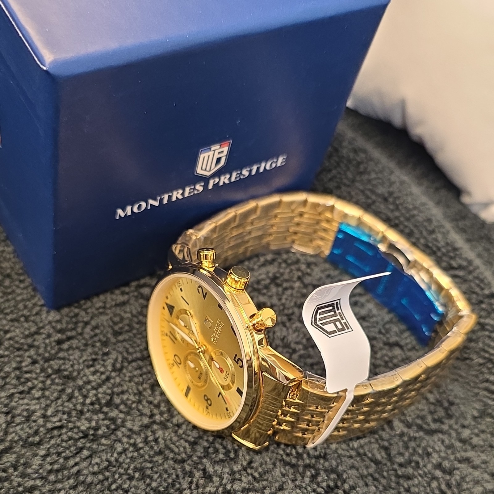 Montres Prestige MPW-0072 Men’s 40-43.9mm Quartz Chronograph Gold 30m ...