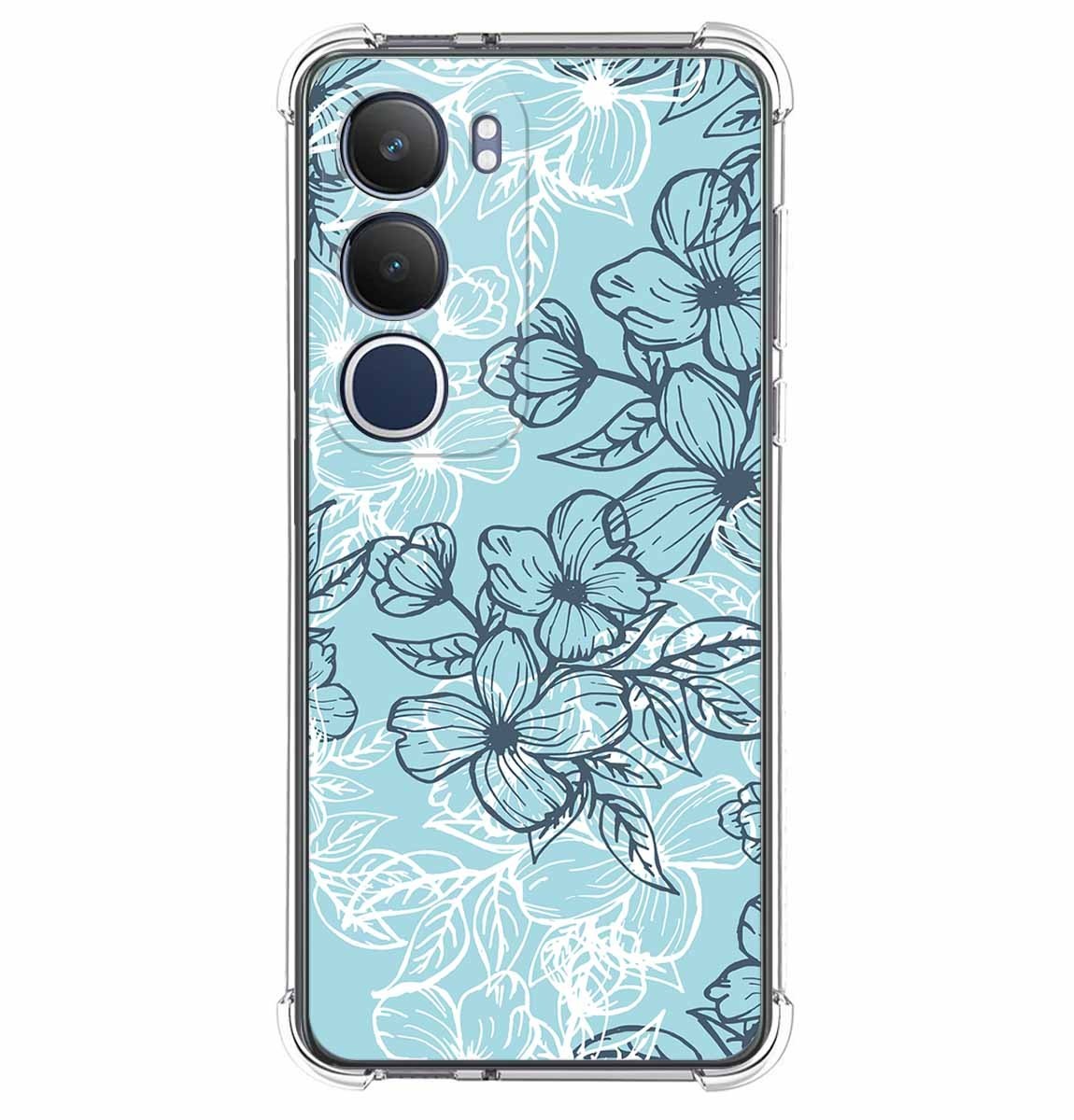 Custodia In Silicone Antishock Per Vivo Y19s Design Fiori 03 Disegni