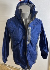 Columbia Youth 18/20 Lightweight Hooded Rain Coat Windbreaker Blue Bcl8