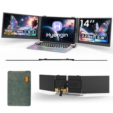 Hyangin S8 Pro Portable Monitor 14" Ultra Slim Triple Screen Extender for Laptop