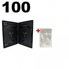 100 ULTRA PREMIUM STANDARD Black Double DVD Cases 14MM 80g  100 OPP Bags