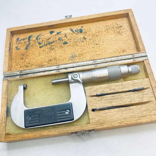 Tesa Outside Micrometer .0001" Carbide 1-2" with Case - Swiss Made - Picture 14 of 14