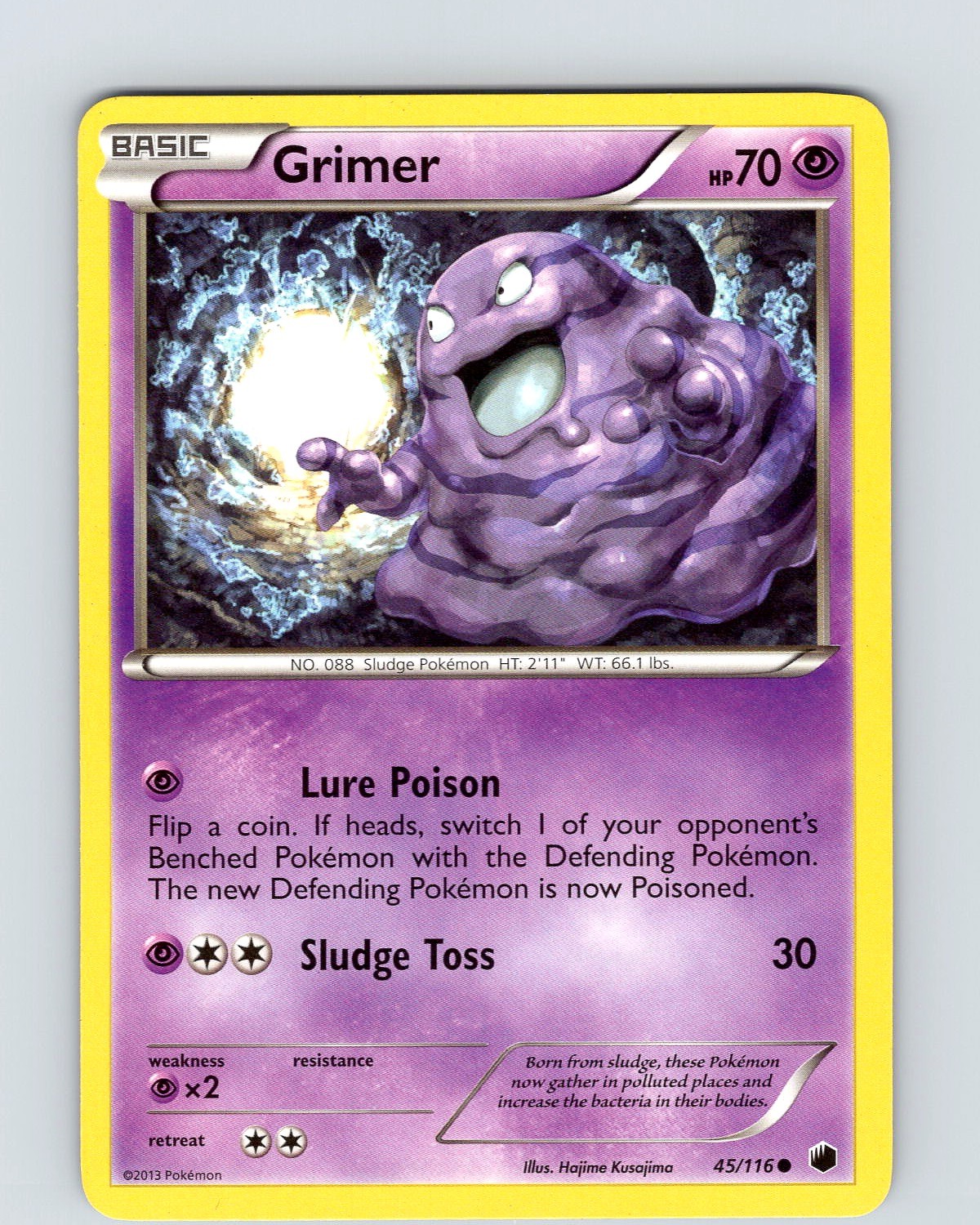 Pokemon TCG Grimer B&W Plasma Freeze 45/116 Reguar Common Card LP-NM