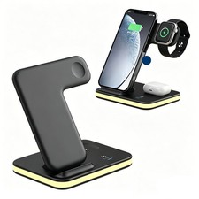 4-in-1 Wireless Charging Station with Night Light, iPhone Watch Airpods Charger