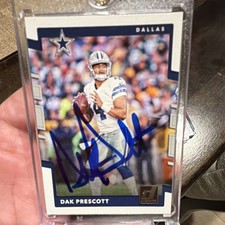 2017 Panini Donruss Dak Prescott #39 Autographed Dallas Cowboys NFL Card