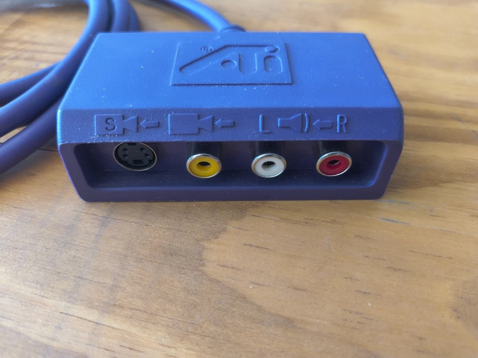 GENUINE  ATI 8-Pin Mini Din TO 4 PIN S-Video 3 RCA Component Adapter Purple  - Image 3 of 3