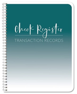 8.5''x11'' Check Register Book 100-Page Wire-O Transaction Records Log Book