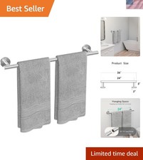 Brushed Nickel Wall-Mounted Towel Bar - 24-Inch Stainless Steel Rack
