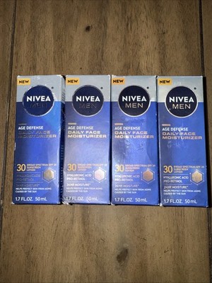 4 Nivea Men Age Defense Daily Face Moisturizer SPF 30 1.7 Oz Exp: 2/27 NEW