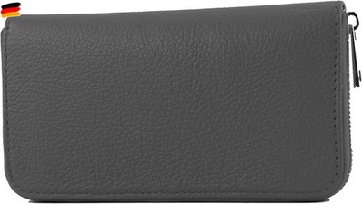 modamoda de SILBER-P02 Damen Leder Geldbörse Portemonnaie lang Handmade in 