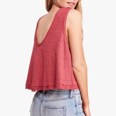 NWT Free People Tank Top Size Medium Pink Flor De Mayo ''New Love'' Ribbed Crop