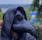 Plague Doctor genuine Leather handmade Mask, Venetian mask, Bubonic plague hood