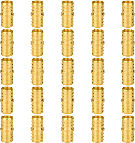 (25-Pack) 1/2 Inch Tee PEX Brass Crimp Fitting, Pex Tubing Fitting No