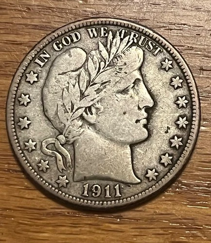 1911 barbet half dollar  ,  F /  VF , Scarce date & grade