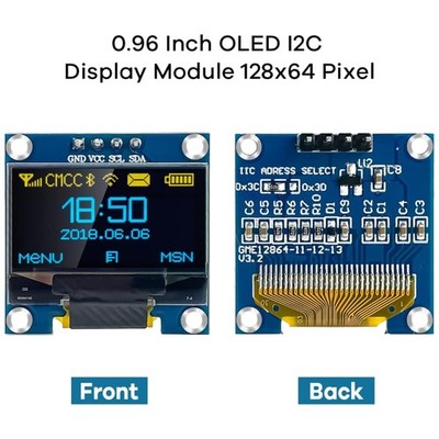 0.96'' OLED I2C Display Module 128x64 Pixel