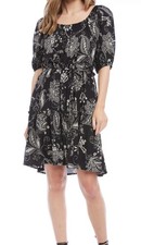 $178 Karen Kane Women's Black & White Tiered Bohemian Dress Size L