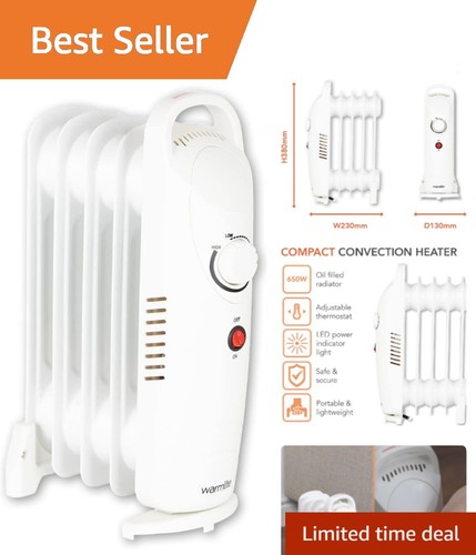 5 Fin Oil Filled Radiator with Adjustable Thermostat and Overheat Protection,...