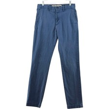 Banana Republic Lived-In Chino Pants Mens 32x34 Blue Skinny Fit Stretch Casual