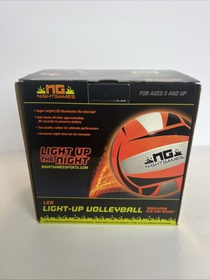 Light Up Volleyball, LED Lights, Regulation Size and Weight Fun NightGames, NEW