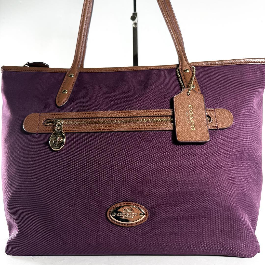 COACH Tote Bag Handbag Leather A4 Storage