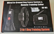WZPET 2-in-1 Electric Dog Fence System W/2 Remote Training Collars  KD-W3     
