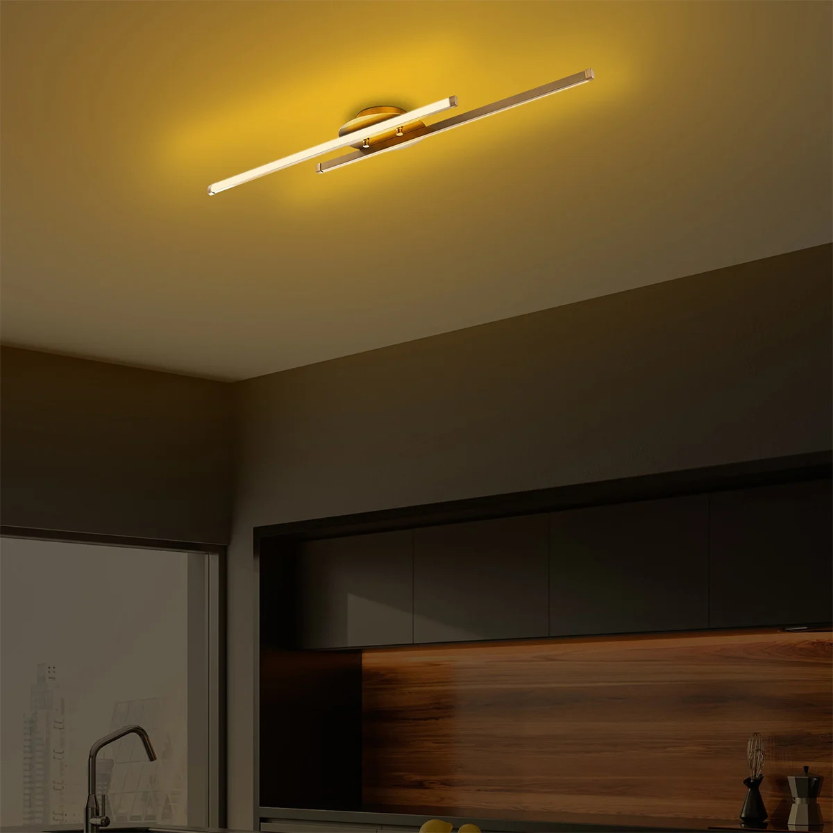 Plafonnier LED moderne Umut 86 cm à intensité variable