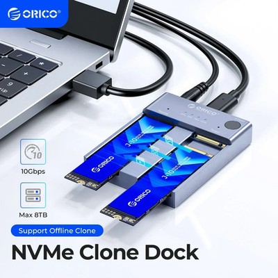 ORICO M.2 NVMe Cloner Dual Bay USB-C SSD Enclosure Offline Clone 10Gbps 8TB