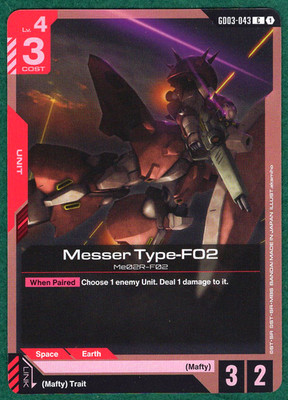 Messer Type-F02 - Steel Requiem GD03-043 - Gundam Card Game TCG Card