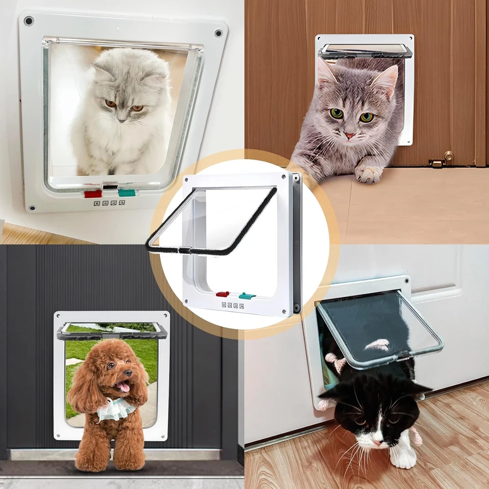 Gattaiola per Gatti, Porta Di Ingresso E Uscita per Cani E Gatti, Porticine Faci - Immagine 4 di 4