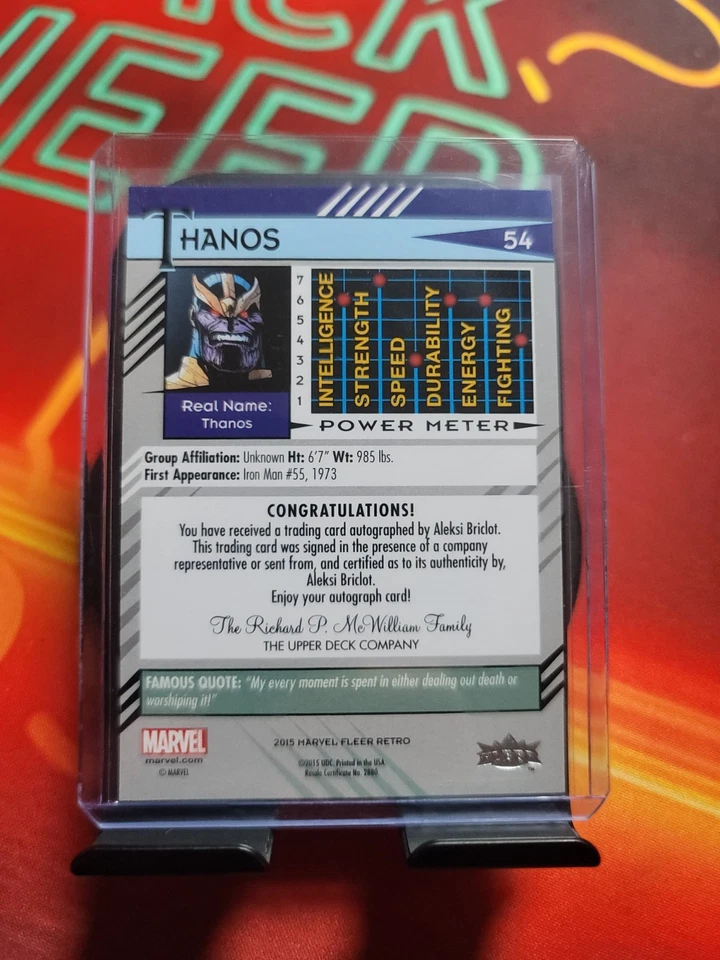 2015 Marvel Retro Base Thanos Autograph Auto Parallel Insert  - Image 2 of 2