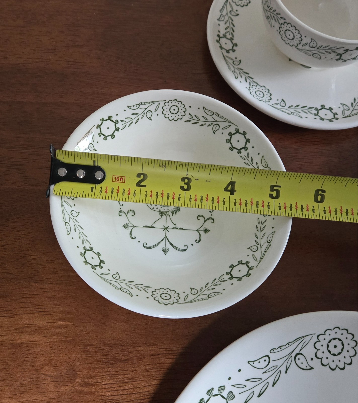 Scio Provincial Green Rooster Weathervane Plates, Bowls, Coffee Cups & Saucers