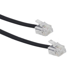 10Ft Telephone Line Cord Cable Wire 6P4C RJ11 DSL Modem Fax Phone to Wall Black