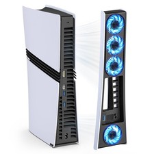 Ps5 Pro 4 Cooling Fans,Ps5 Accessories Fans with USB 3.0,Efficient Black