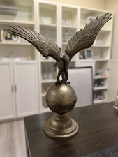 Large Brass Eagle Statue On Globe 22  Tall