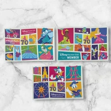 Set Of 3 Disneyland Disney Vacation Club Member 70th Anniversary Postcards DVC