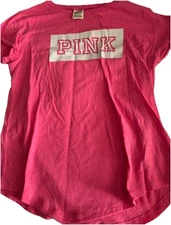WOMENS/LADIES VICTORIA’S SECRET PINK LOGO T-SHIRT-SIZE SMALL-short sleeved-PIWH