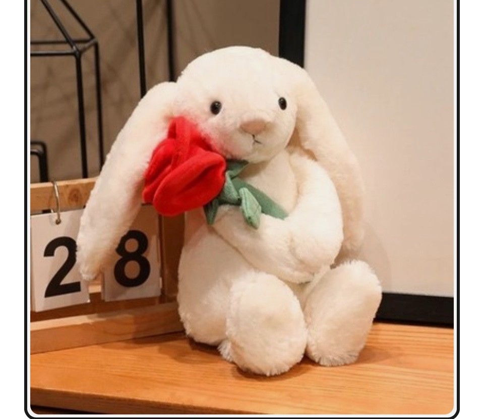 Jellycat cream bunny with rose NEW US STOCK & SHIP J3E | eBay