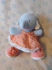 Vintage Humphrey's Corner Lottie Soft Toy Plush. Orange Gingham.  Dress 10.5"
