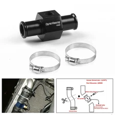 18mm Water Temp Temperature Joint Pipe Sensor Gauge Radiator Hose Adapter Black