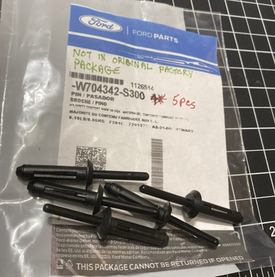 #ad #ad 2002 2025 Ford Rivet 5 PIECES OEM NEW W704342 S300 GENUINE FORD PARTS $16.00