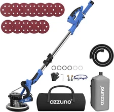 Drywall Sander with Vacuum Dust Collector, AZZUNO 12A Popcorn Ceiling Blue 