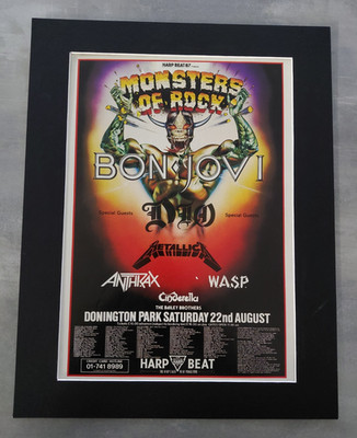 Monsters Of Rock 1987 Promo Original Advert Mounted 14x11''