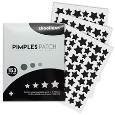 Black Star Pimple Patches for Face, 153 Counts Hydrocolloid Star Acne Patches, C