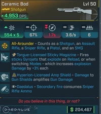 Borderlands 4 Legendary Bod Shotgun Master List Ceramic Aramid Armor PS5/XBOX/PC