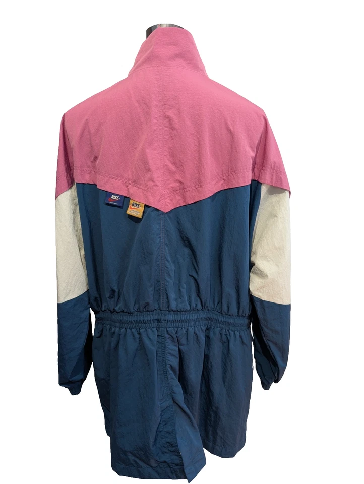 NIKE Veste Long Coupe-Vent Femme XL Rose Bleu Blanc Vintage Neuf | 322BSR - Photo 4/4