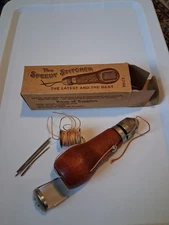 Vintage The Speedy Stitcher Sewing Awl Kit Stewart Mfg Co Original Box Paperwork