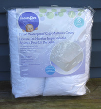 QTY:2 Babies R Us Fitted Waterproof Crib Mattress Cover 28 x 52 in NEW Quilted