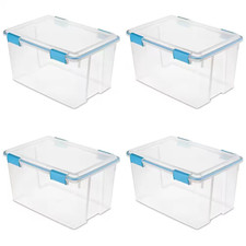 54 Qt. Plastic Stackable Storage Bin with Gas...