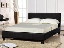 New Dream Faux Leather 4.6FT Double & 5FT King Size Bed frame Black/Brown/White