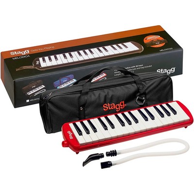 Stagg 32 Key Melodica with Gig Bag Red